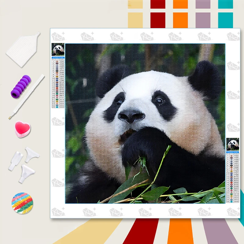 Набор для алмазной живописи сделай сам панда Fubao 2024 круглая/квадратная Алмазная