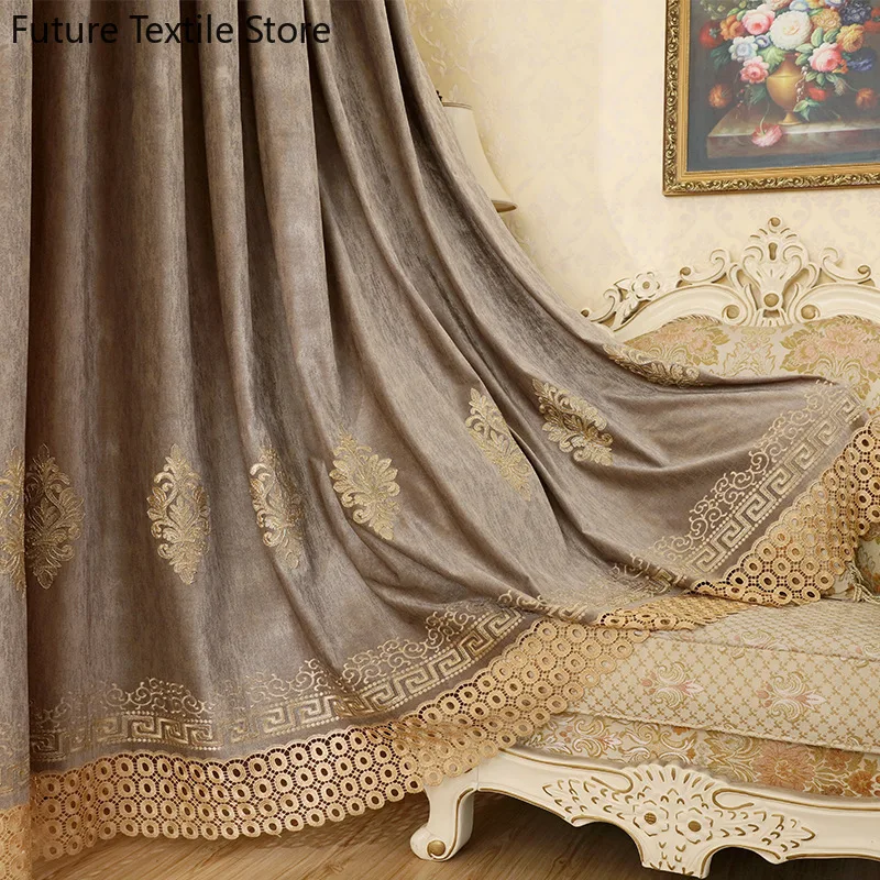 

New Curtains for Living Dining Room Bedroom Light Luxury High-end Embroidery Modern Fresh and Simple Window Curtain Room Decor