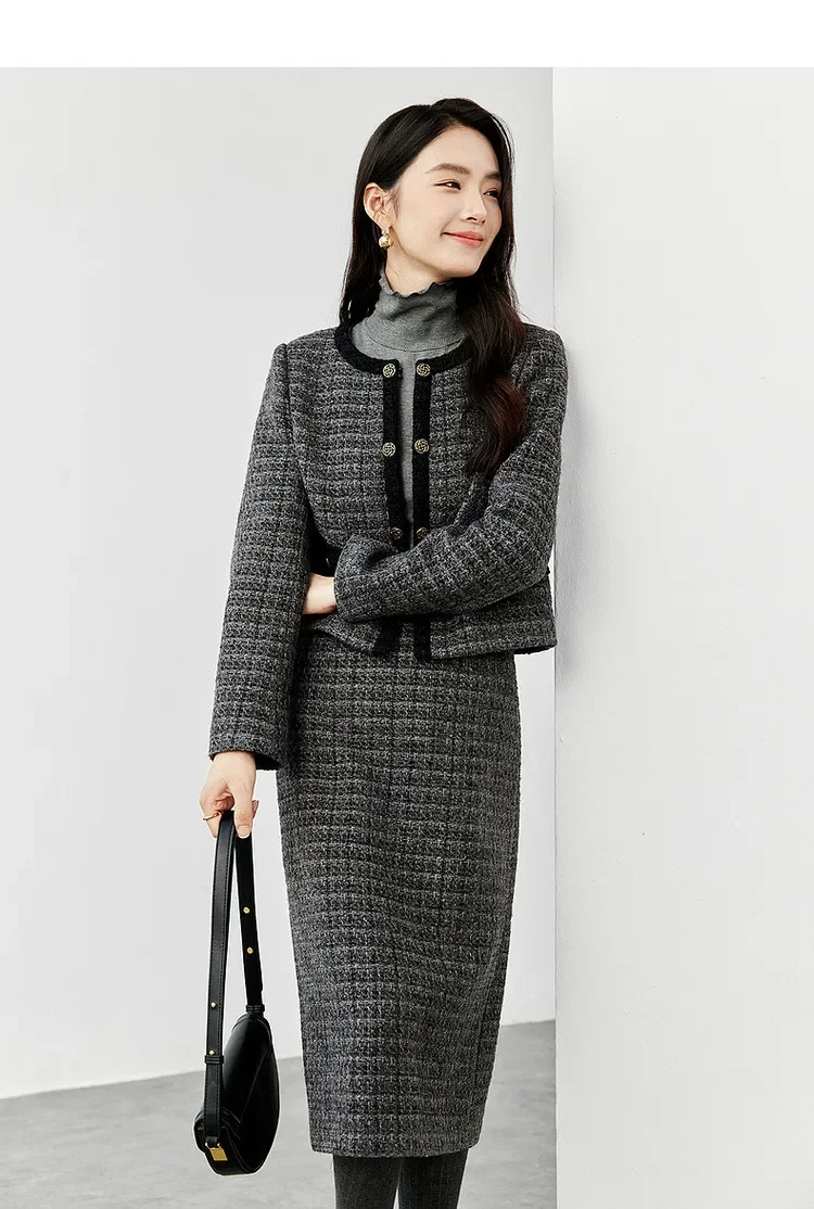 SENTUBILA комплект из 2 предметов женский наряд укороченные шерстяные куртки прямая