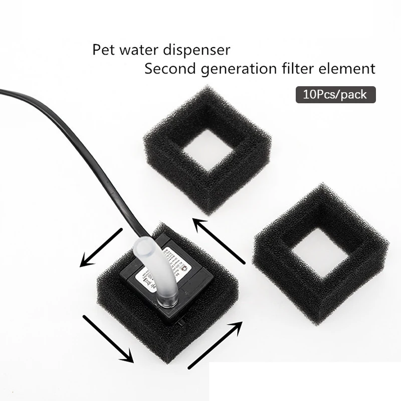 

10Pcs/lot Black Sponge Filter For Pet Cat Water Fountain Replacement Cat Dog Fountain Foam Filter Pet Supply Pet Accessories