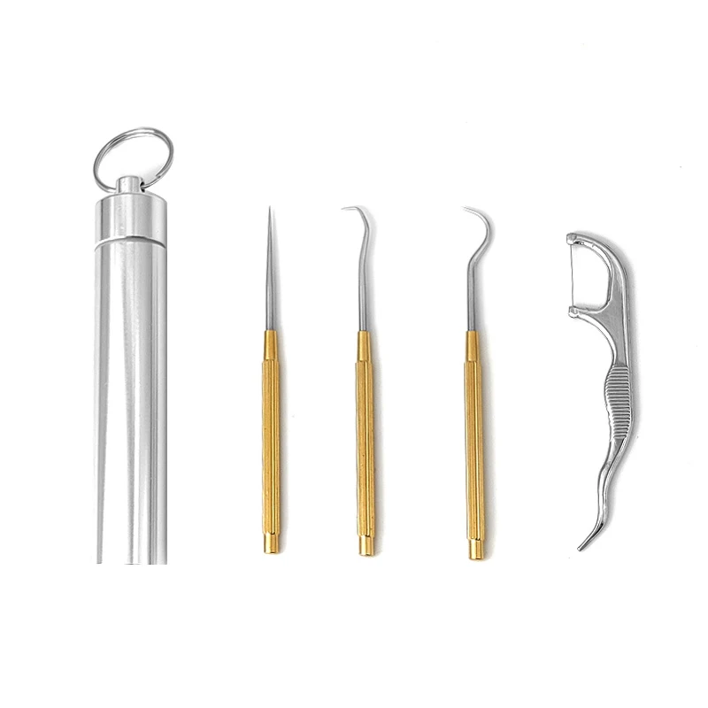 Портативная уличная зубочистка из нержавеющей стали алюминиевый металлический