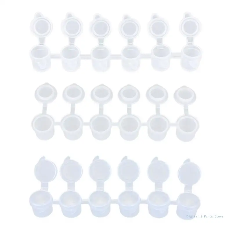 

M17F Transparent 6Strips 3ML Empty Paint Strips Lid for Paints, Jewelry Making,Powder