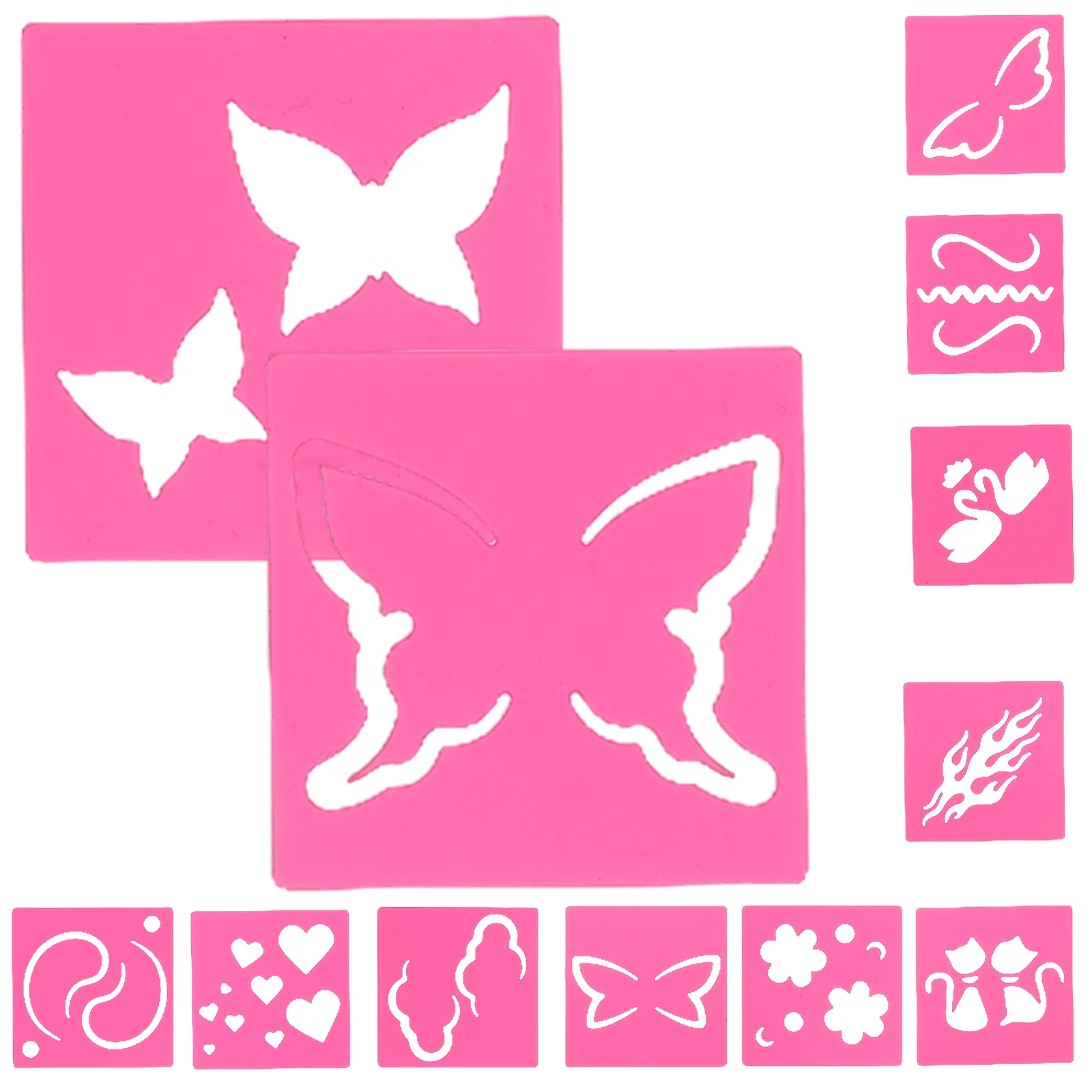 

12 Pcs Top Coat Face Stencils Reusable Make Glitter Tattoos Kid Template Child