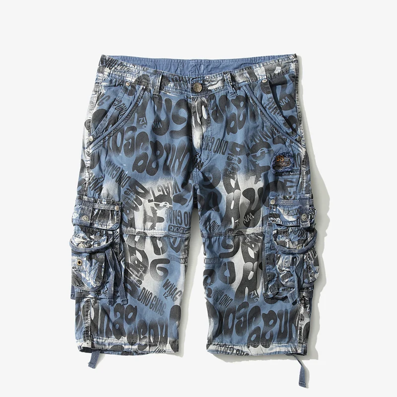 Мужские камуфляжные шорты Свободные повседневные шорты-карго в стиле милитари