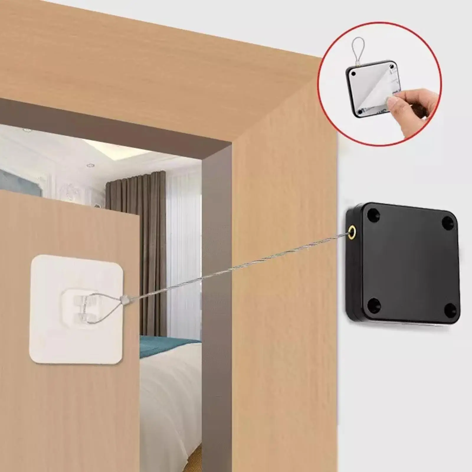 

Punch-free Automatic Adjustable Sensor Door Closer Close Stopper Automatic Closer Automatically Door Bracket Door Surface C J2F8