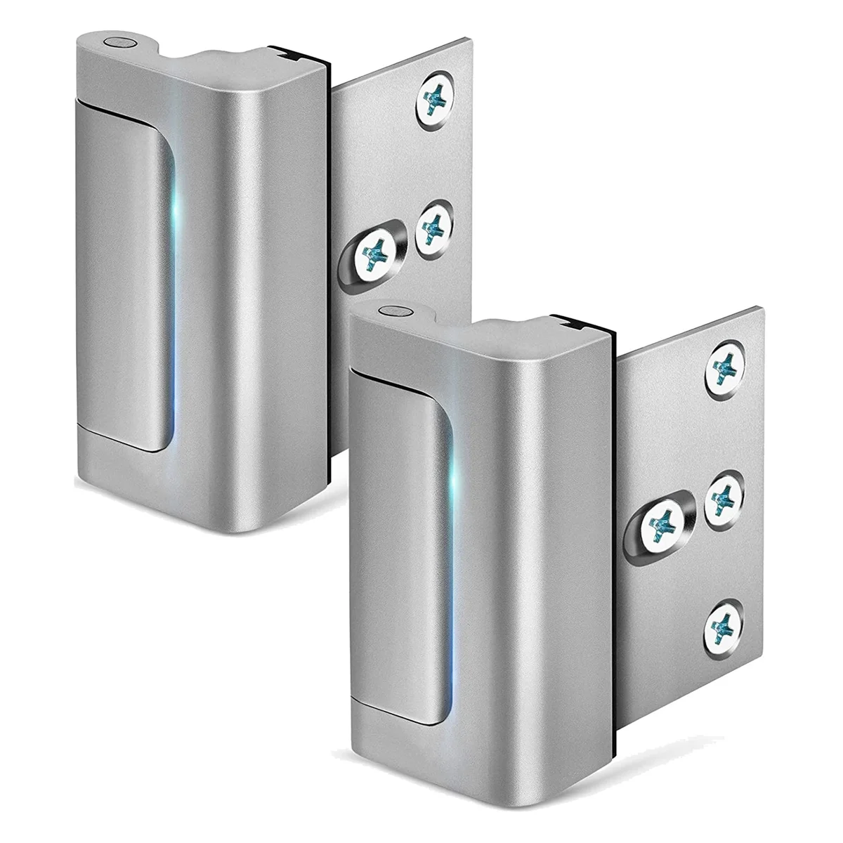 

Safety Door Lock, Child Proof Door Reinforcement Lock, with 3 Inch Stop, Can Withstand 800 Pounds (Silver-2 Bag)