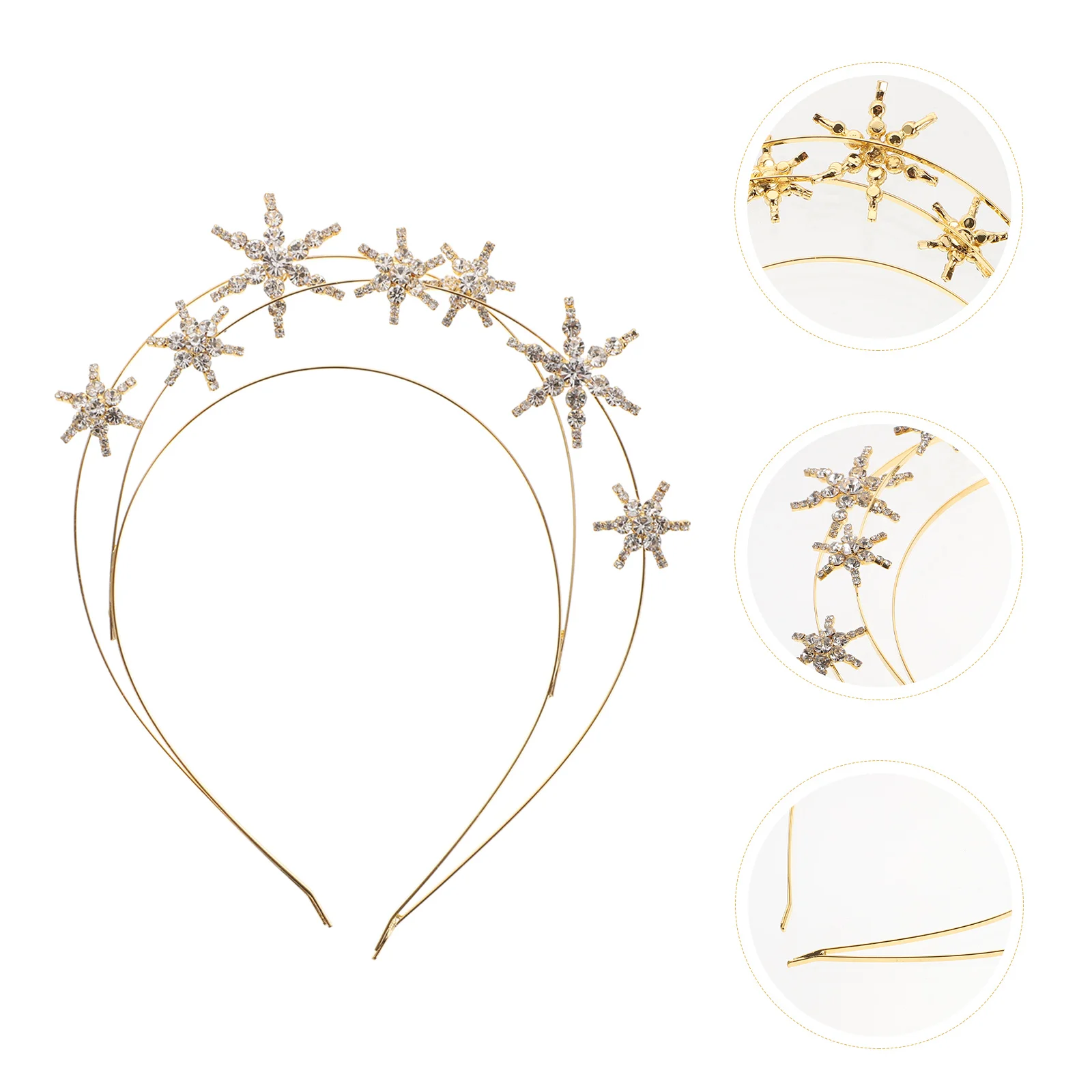 

Star Headband Crown Decor Wedding Headpiece Bride Zircon Hair Adorn Delicate Rhinestones Miss Princess Women
