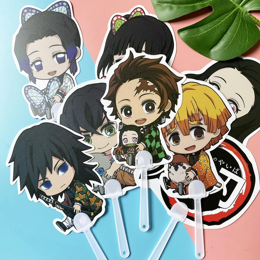 

1pcs NEW Anime Demon Slayer Fans School Supplies Hand Fans Cartoon Headshot Office Stationery Supplies Birthday Gift 18cm