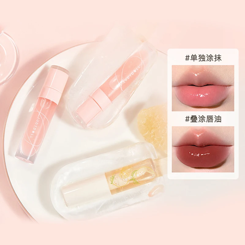 

Judydoll Lip Care Oil Moisturizing Lip Glaze Transparent Lip Gloss Glass Lip Moisturizing Lip Autumn and Winter Lip Care Oil