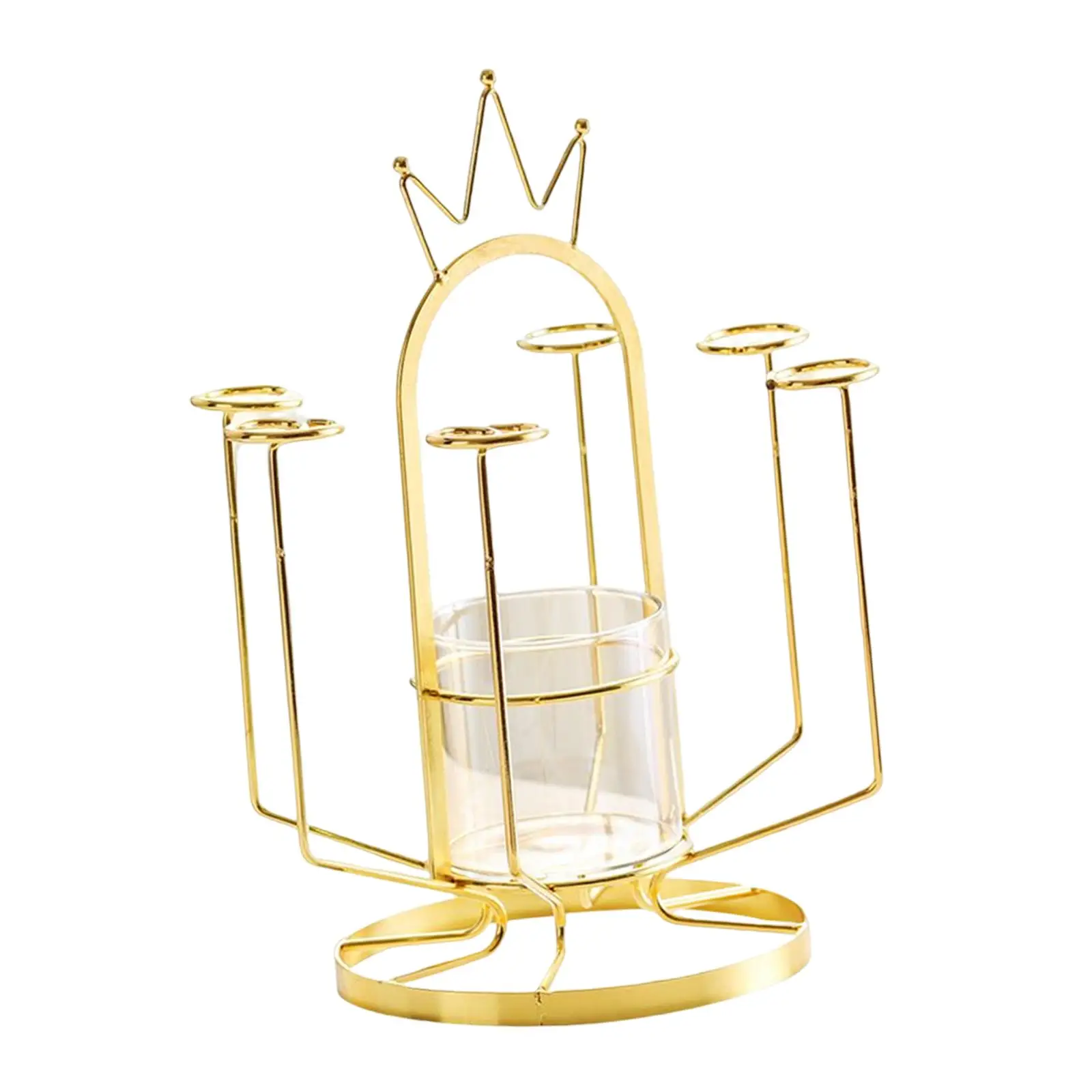 

Cup Drying Rack Stand Non Slip Bottom 6 Hooks Metal with Handle Drainer Holder for Mugs Bottles Kitchen Countertop Cabinet