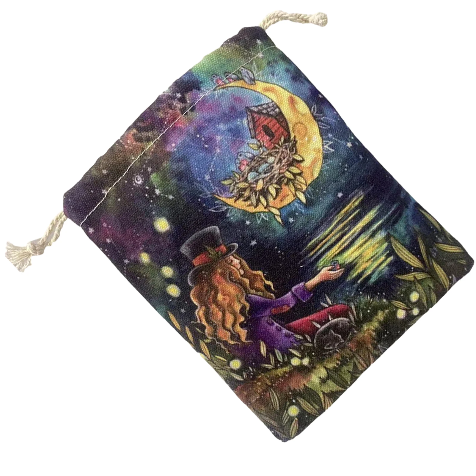 

Волшебная девушка 13x18 см двусторонняя печать составные бархатные домашние аксессуары подарок ведьма гадания Таро сумка для хранения карт с...