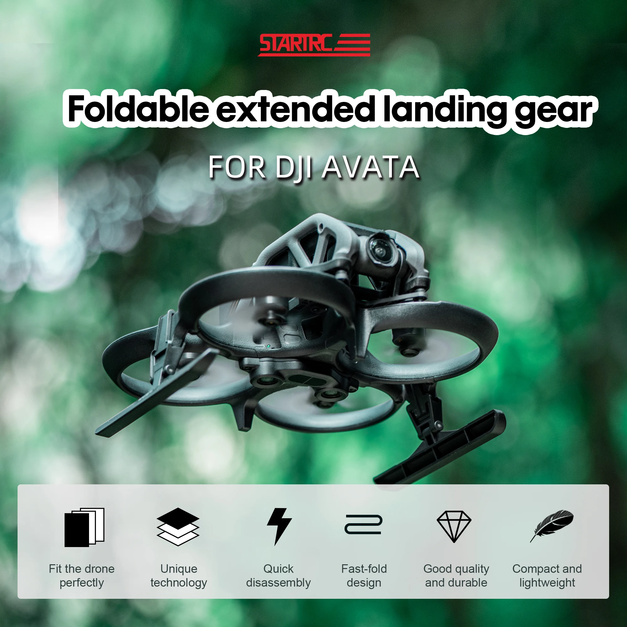 

Foldable extended landing gear For DJI Avata Buffer training rack collapsible tripod quick detachable protection accessories