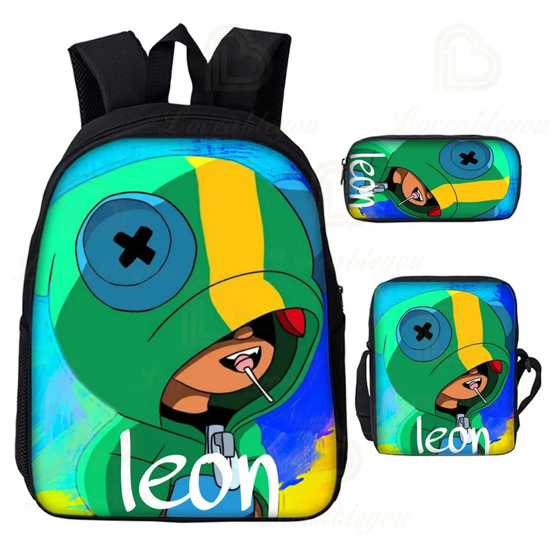 

Shooter Bo and Star,Cartoon Pencil Baby Bag Shelly 8 To 19 Years Kids Backpack Shooter Game Leon 3D Print Student Boys Girls