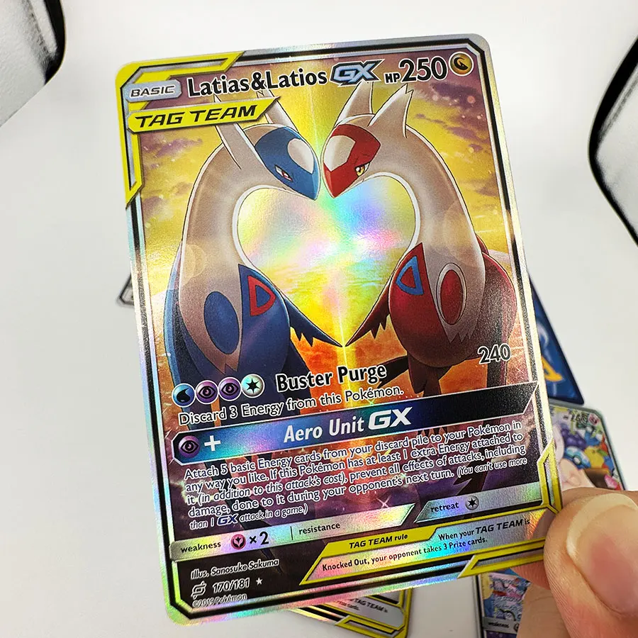 Фото Коллекция голографических карт Togepi, Cleffa, Igglybuff, Latias, Latios, Gengar, Mimikyu, Charizard, Sylveon GX Proxy Cards TAG TEAM & Shiny Vault №2