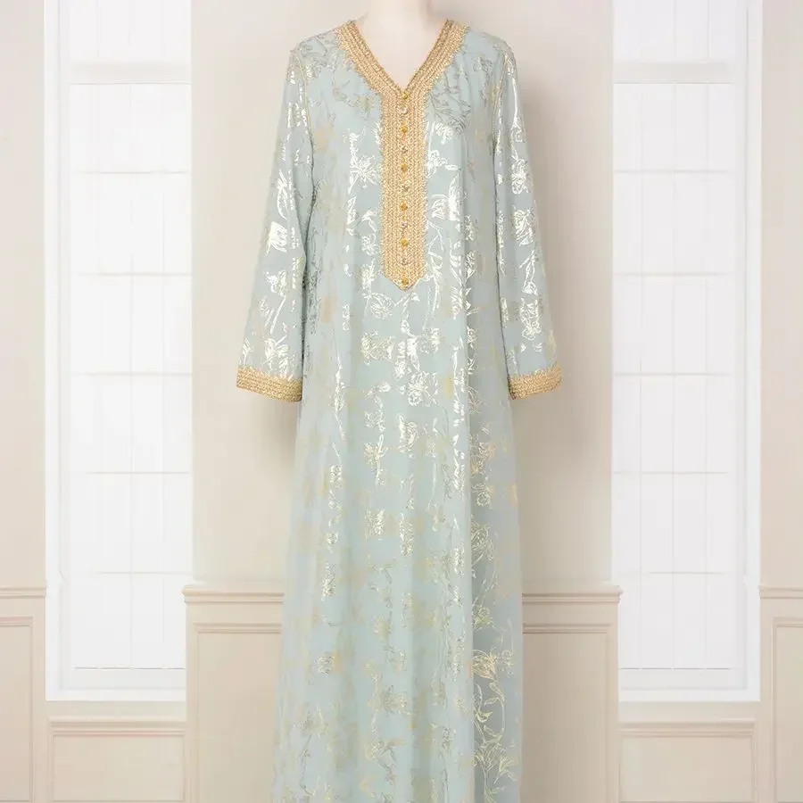 Женское платье Ближний Восток Цветочная мода Новый мусульманский Дубай Абая
