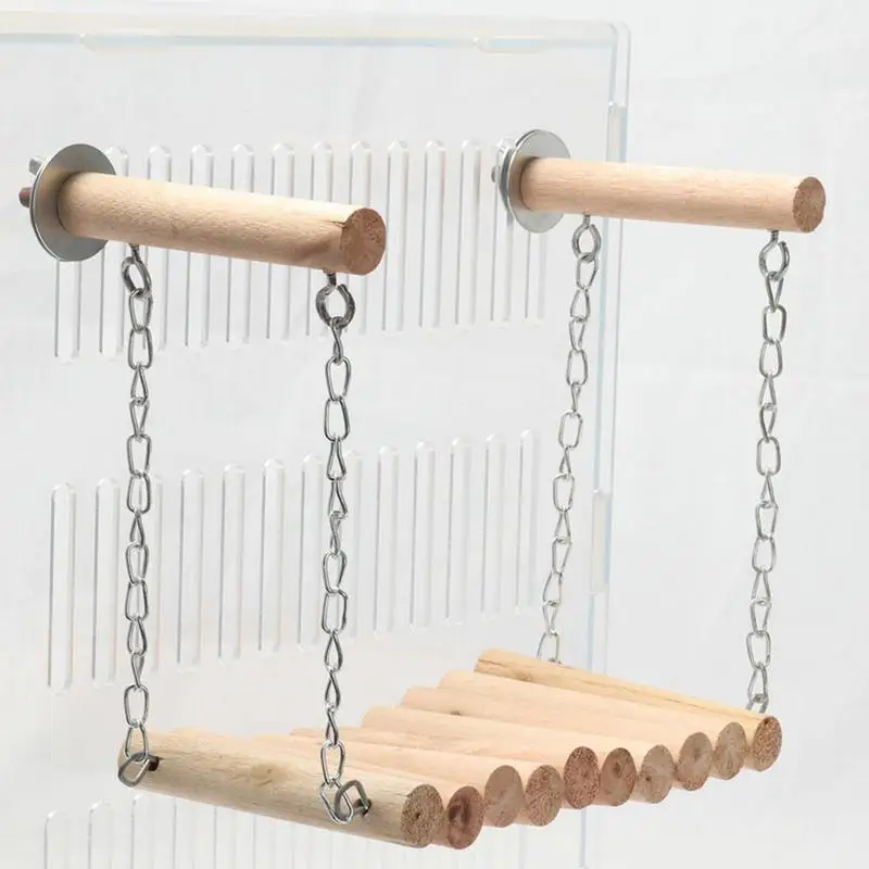 

Parrot Perch Swing Natural Wood small Bird Perches Play Stand Cage Accessories for Conures Parakeets Cockatiels Finches