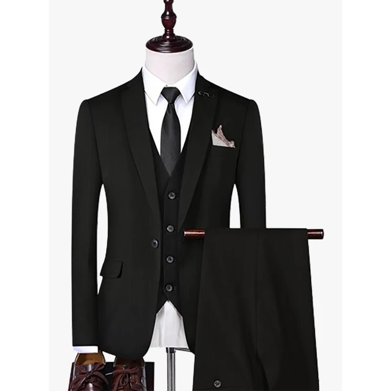 

Бесплатная доставка полная Мужская Свадьба для жениха 2022 элегантное роскошное приталенное платье деловой костюм в полоску для молодых мал...