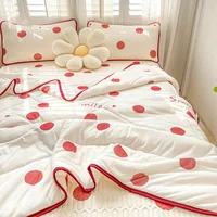 Summer Quilting Ice Silk Latex Bed Mat Set and Quilt Pillowcase Cool Sleeping Mat Anti-slip Folding Bed Pad Mattress Cover Sheet
