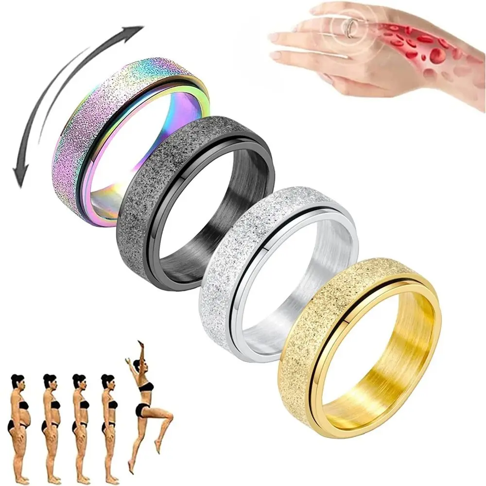 

Men Creative Gift Effective Body Detoxification Frostaly Potassium Ion Spinning Ring Stainless Steel Rings for Anxiety