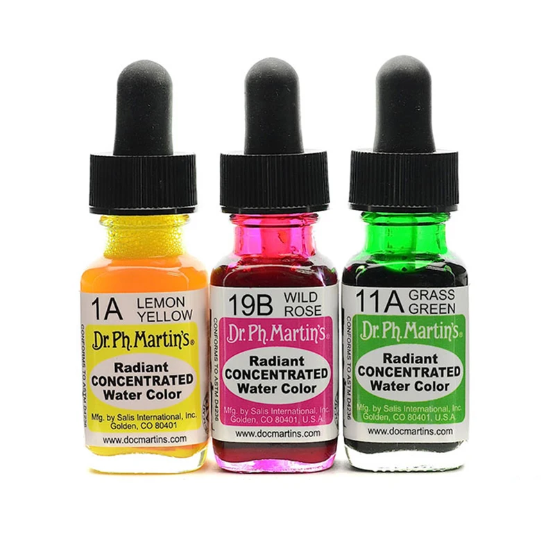 

Dr.Ph.Martin's Transparent Watercolor Pigment Iiquid Color Ink 15ml CONCENTRATED Ink Fountain Pen Calligraphy Available