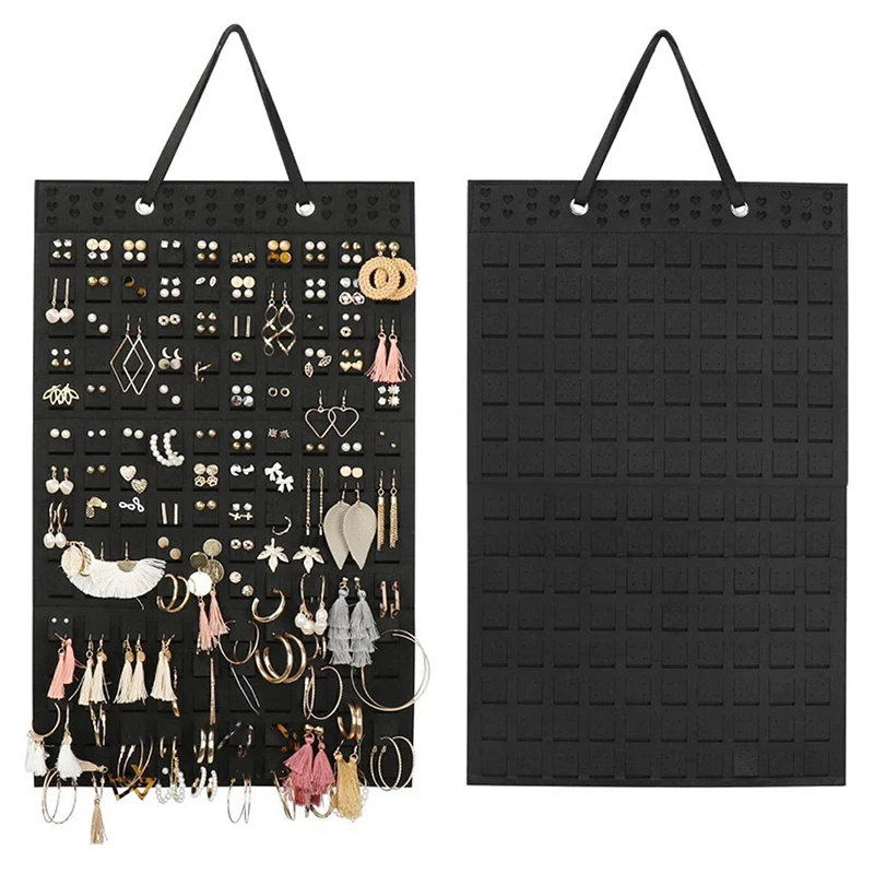 

Wall Mounted Felt Earring Hanging Bag Jewellery Display Organiser Vertical Earring Necklace Bracelet Organiser