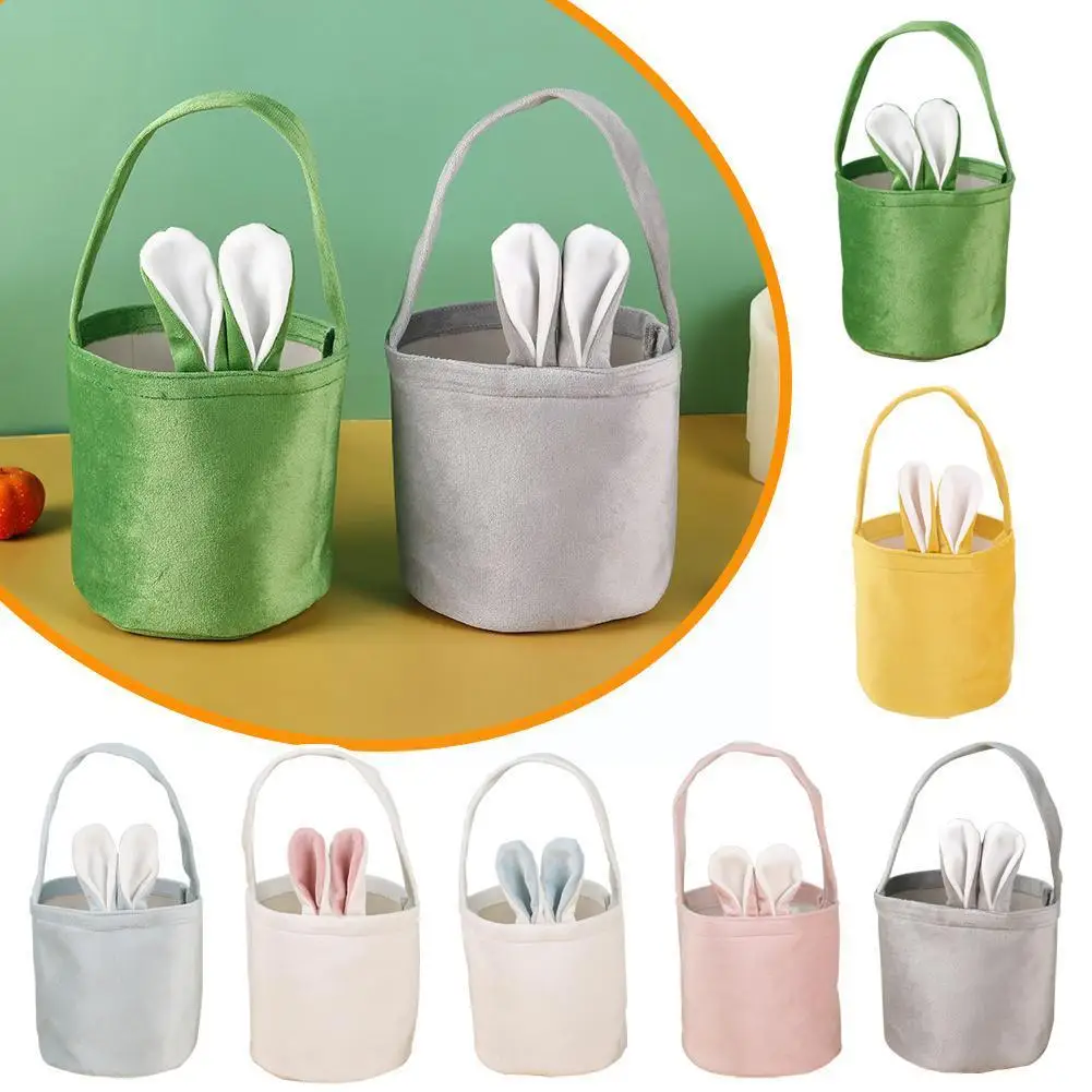 

Hot Sale Easter Bunny Tote Bag Rabbit Ears Basket Party Favor Packaging Candy Easter Bag Box Egg Box C7i1