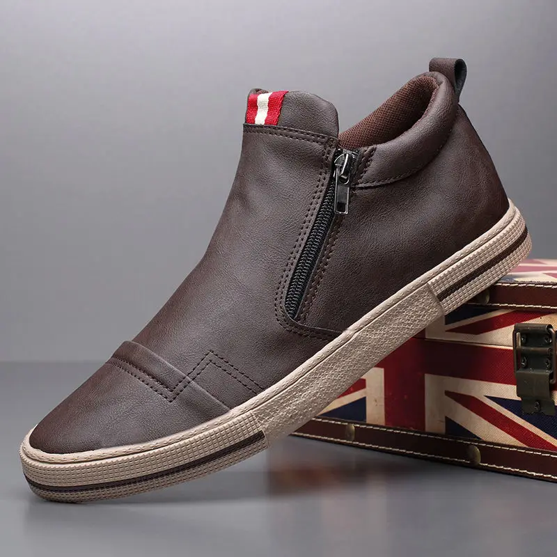 

Casual Sneakers Men Loafers Leather Shoes Comfortable All-match Handmade Design Flats Canvas Slip on Lazy Driving Brand Shoes