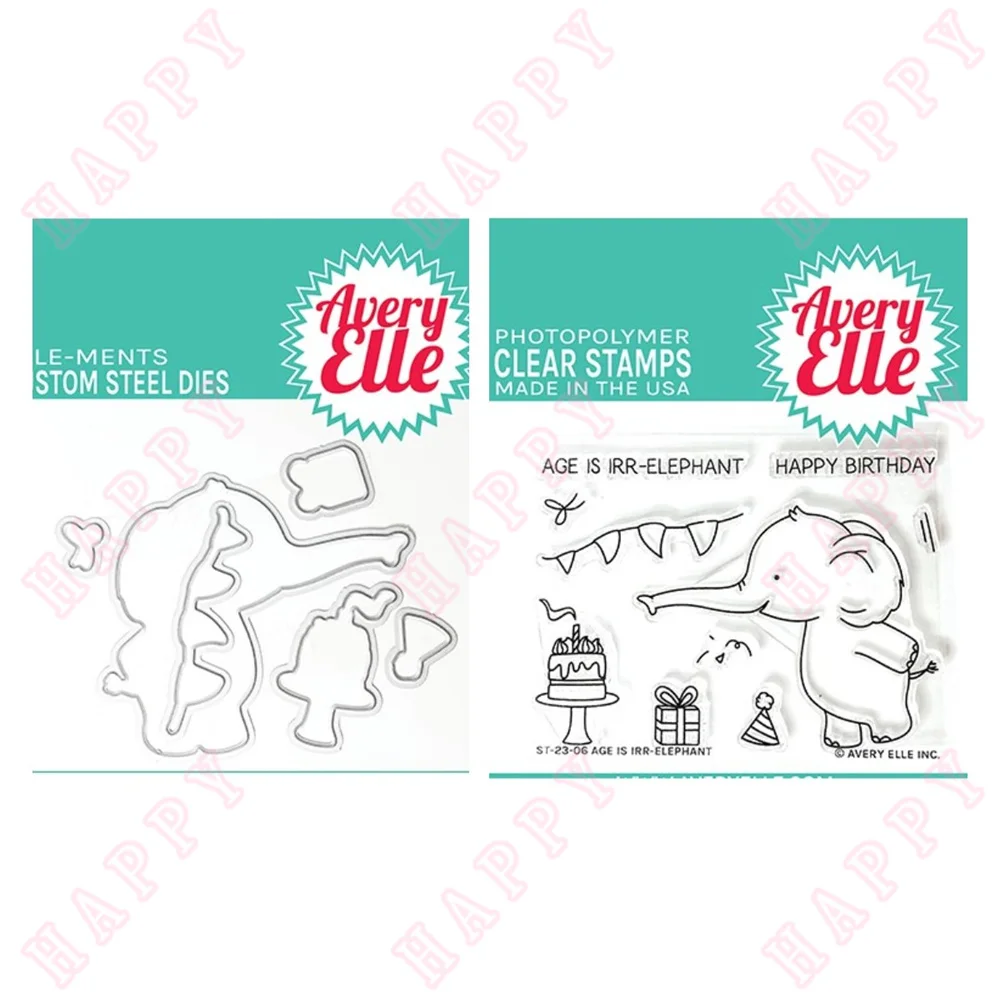 

Metal Cutting Dies Stamps Age Is Irr Elephant Decoration For DIY Scrapbook Diary Album Paper Template Greet Card Embossing Make