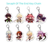 anime seraph of the end figure mikaela hyakuya key chain acrylic character yuichiro keyrings kawaii bags car keychains fans gift