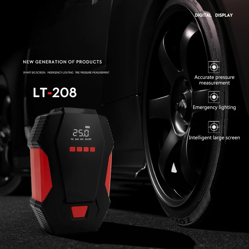 

Air Compressor Smart Digital with LED Light Car Bike Tyre Pump Inflator Electric 2022 New