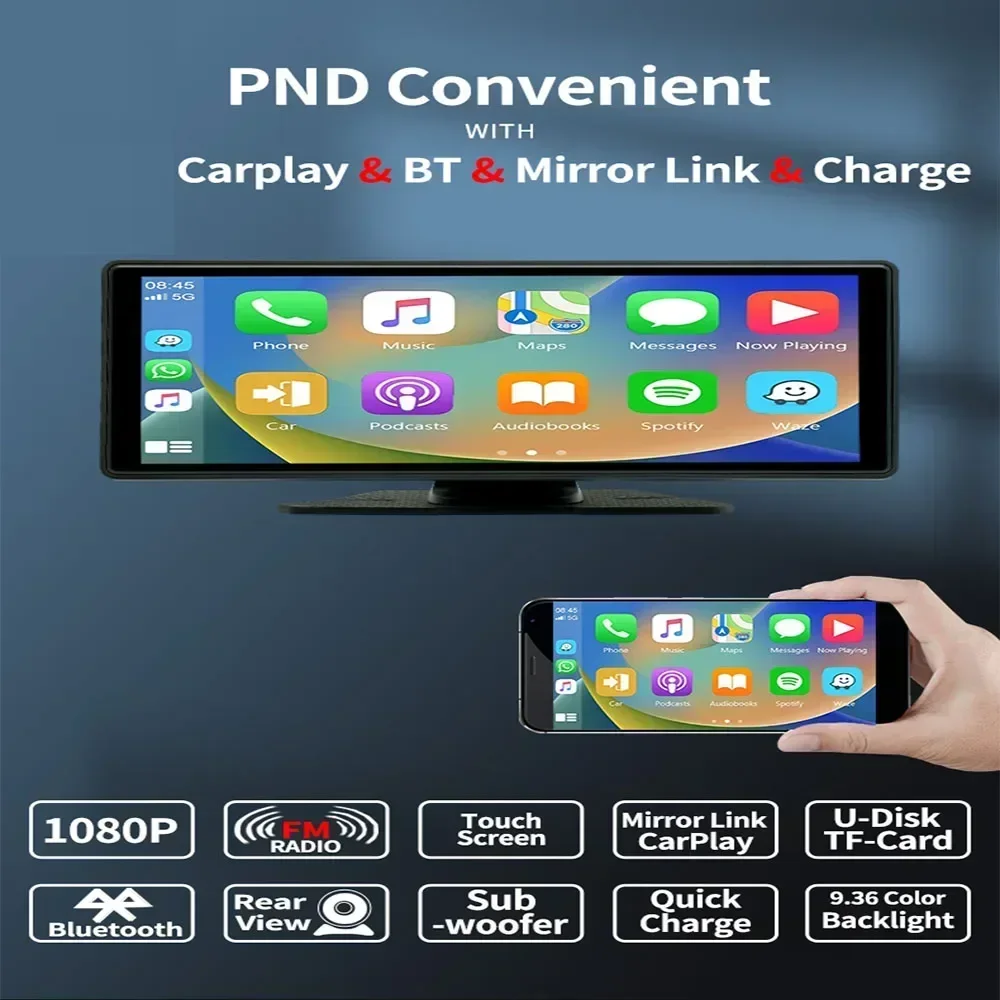 Универсальный 10 1-дюймовый экран автомобильный радиоприемник мультимедийный Wi-Fi