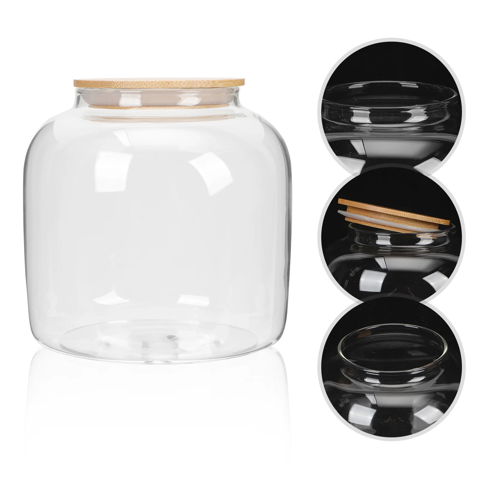 

Glass Tea Large Jar Lid Canister Food Storage Containers Pantry Jars Bamboo Airtight Canisters Make Go Lids