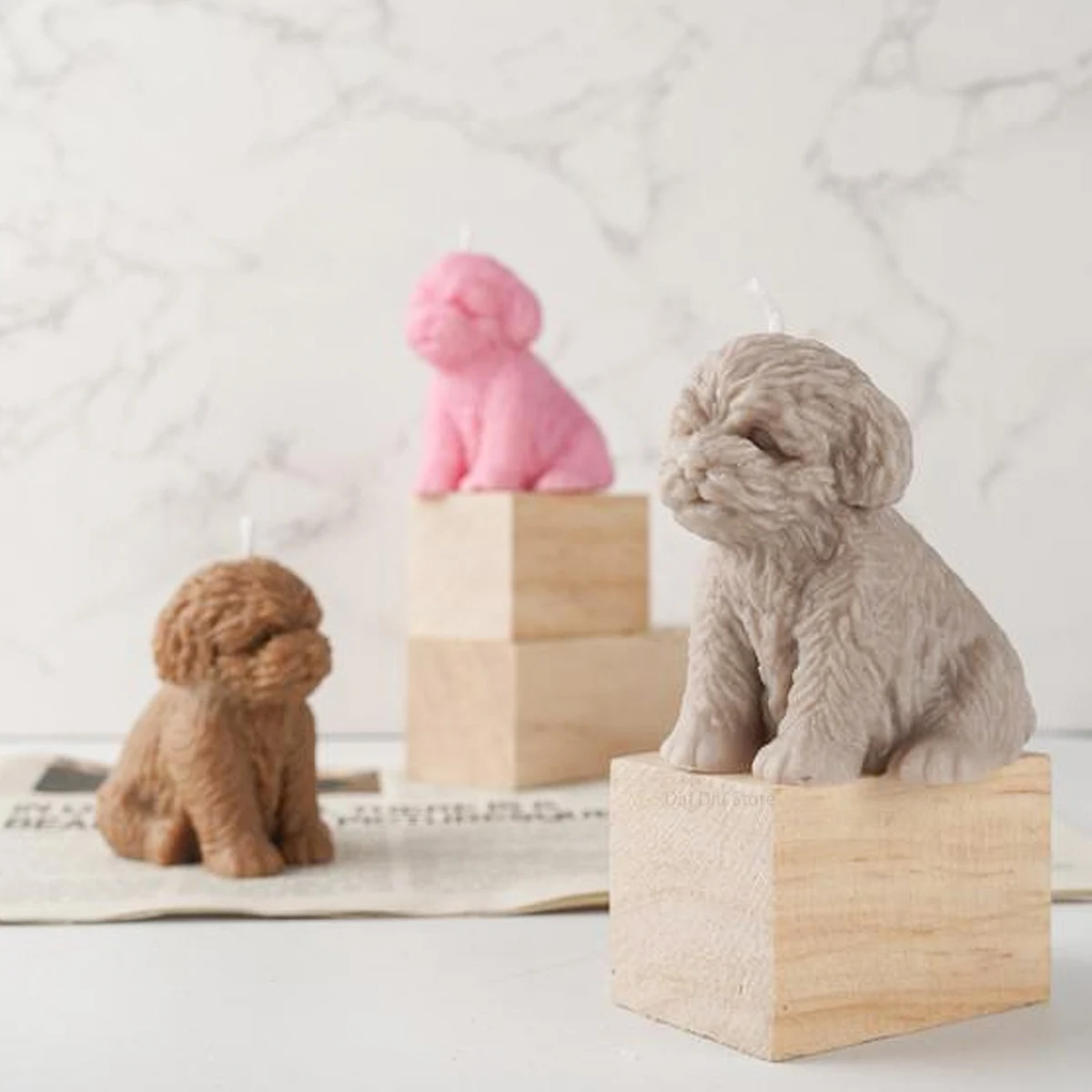 Силиконовая форма Тедди щенок свеча сделай сам милая животная собака пластырь