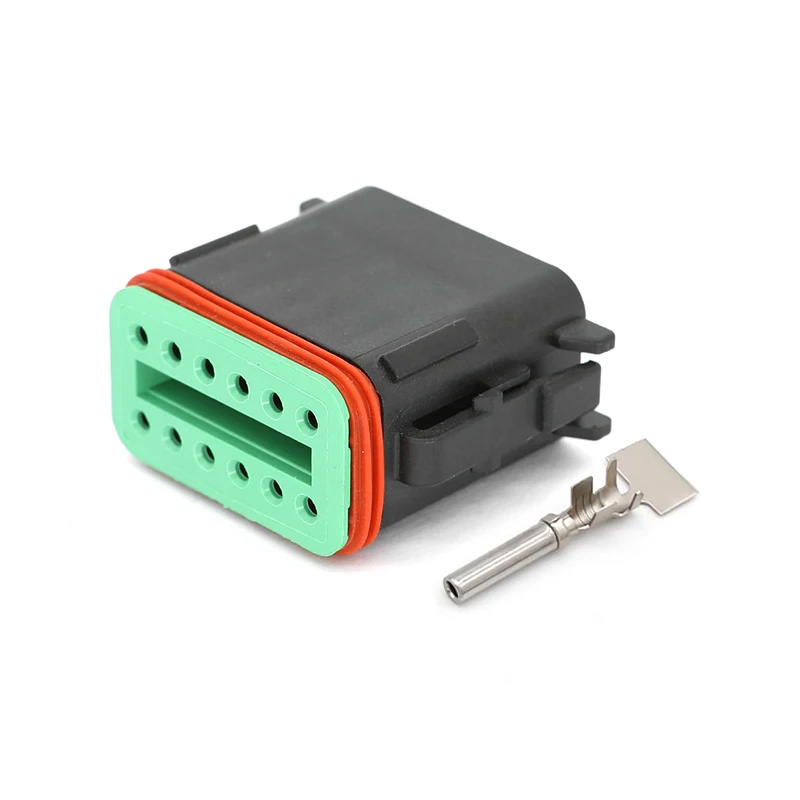 DT06-12S-E004 / DT04-12P-E004 черный 12-позиционный автомобильный разъем, водонепроницаемый провод, немецкая серия DT, мужской, женский