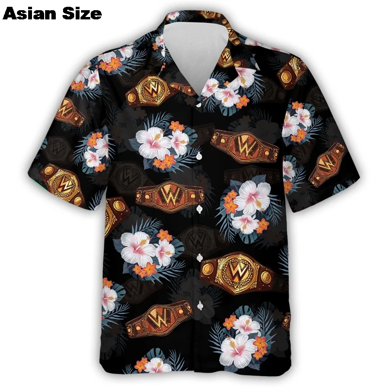3D Mask Print Men's Shirt Summer Lucha Libre Short Sleeve Casual Hawaii For Men Clothing 2025 Mexican Wrestling Tee