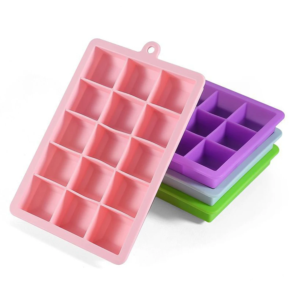 

Silicone Ice Cube Tray 24/15 Grid Square Ice Ball Mold With Flexible Release Ice Cube Maker Bar Kitchen Tools Form For Ice