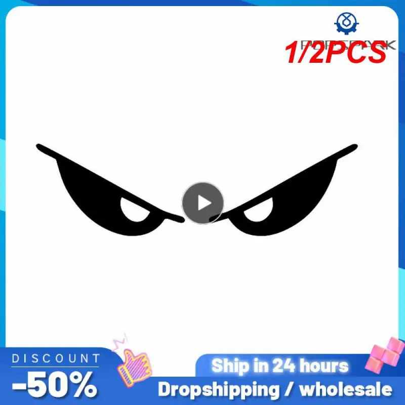 

1/2PCS Reflective Car Sticker Motorcycle Helmet Evil Eyes Shape Body Sticker Personalized Decoration Sticker Car Accessories