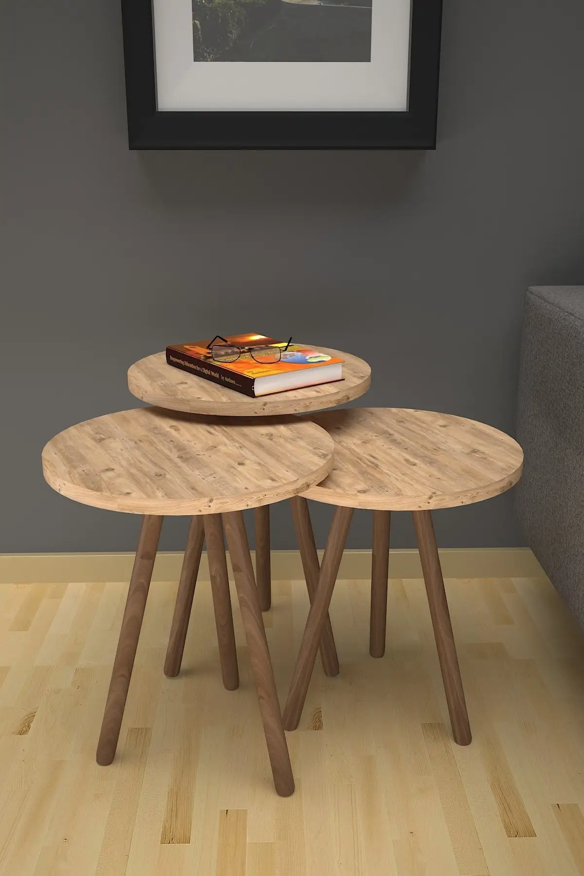 

2021 Trend Zigon Coffee Table Wood Pedestal Pine Round