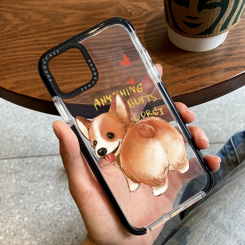 

Cartoon Cute Dog Phone Case for iPhone 14ProMax 13Pro 12ProMax Transparent Soft Cover for iPhone 14 14Plus 11 Pro Max Capinha