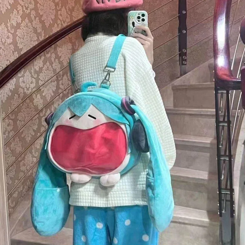 Хацунэ Мику Плюшевая Сумка На Плечо Аниме Персонаж Студенческий Рюкзак Милая