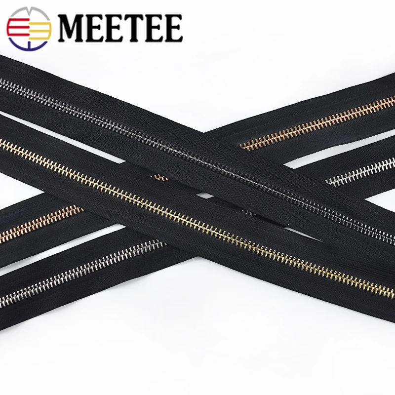 Металлические молнии Meetee 2/4 метра 5 # катушка на для курток сумок тентов наборы