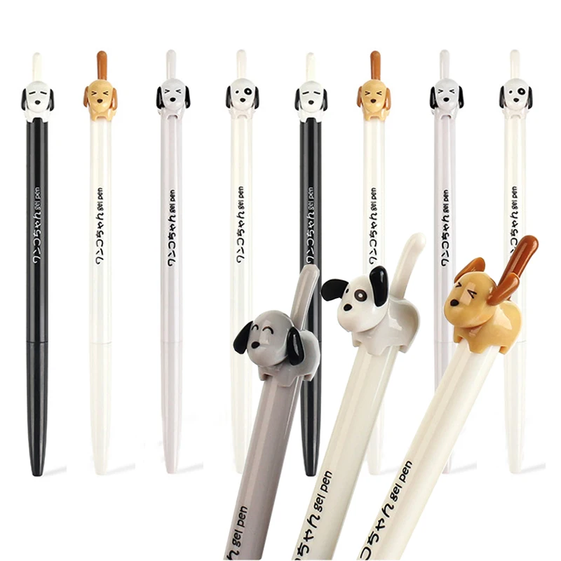 40Pcs Bulk Retractable Elegant Cute Dog Gel Pens Kawaii Stationery for Girls Funny Rollerball Pen Novel Fancy Pens School Supply