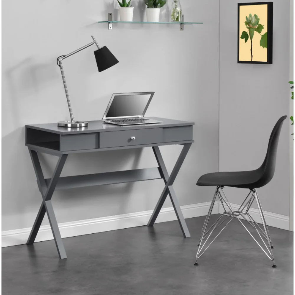 

Home Campaign Desk, Graphite Gray Office Furniture Computer Table