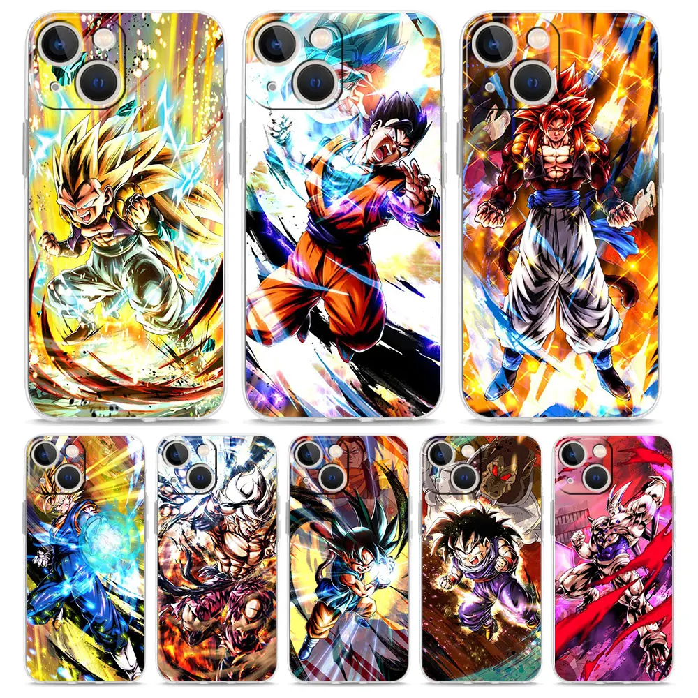 

Dragon Ball Son Goku Anime Phone Case For iPhone 13 11 12 Pro Max X XR XS 7 8 Plus SE 2022 Transparent Soft Silicone Cover Coque
