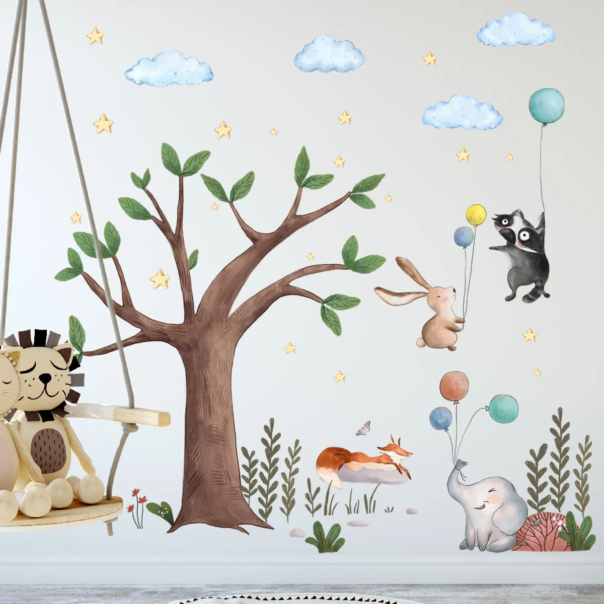 

DIY Cartoon Animal Wall Stickers Pvc Boy Girl Kids Baby Bedroom Childern Room Decor Aesthetic Nursery Wall Decoration Wallpaper