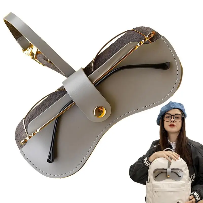 

Slim Eyeglass Case Eyewear Sleeve Portable Sunglasses Pouch PU Leather Glasses Holder Soft Fashion Eyeglasses Bag With Wristband