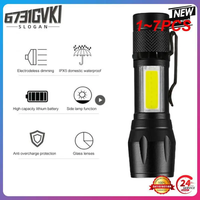 

1~7PCS Zoom Focus Mini Led Flashlight Built In Battery XP-G Q5 Lamp Lantern Work Light rechargeable Mini Flashlight