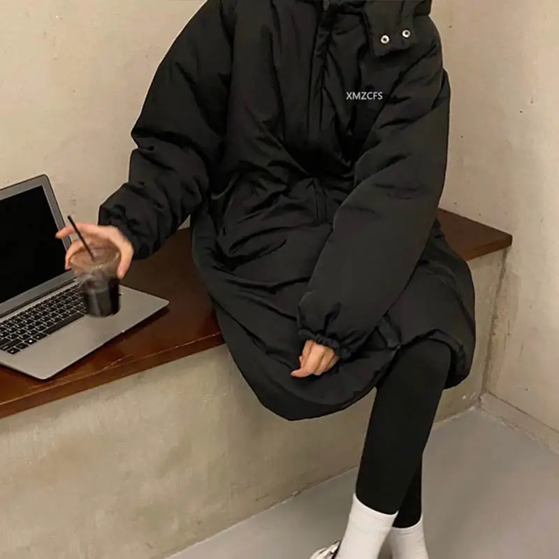 Winter Down Padded Jacket Women's Mid-length Coat Cotton-padded 2021 New Jacket Korean Style Padded Jacket Loose Pie To Overcome