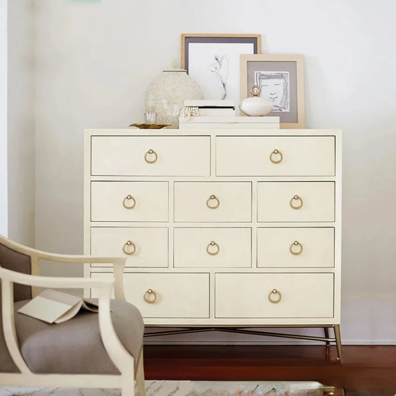 Минималистичный современный модный элитный комод из цельного дерева для