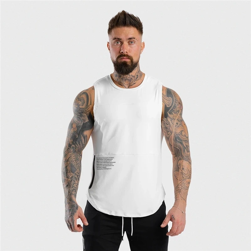 

Men Zipper Sleeveless Vest Summer Breathable quick-drying Male Tight Gyms Clothes Bodybuilding Undershirt Fitness Tank Tops